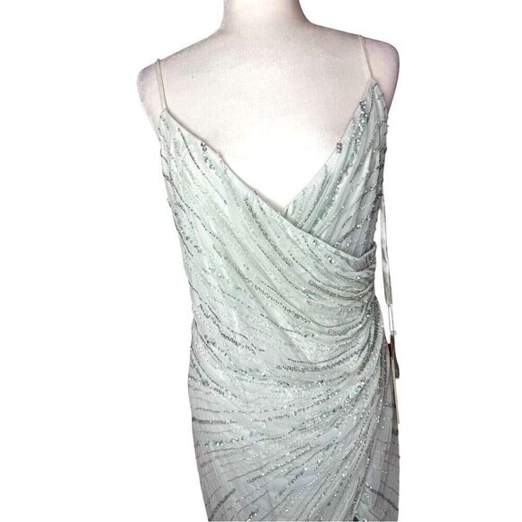 NWT Mac Duggal Beaded Sleeveless Faux Wrap Gown Size 12 Style 93733 - Picture 10 of 17